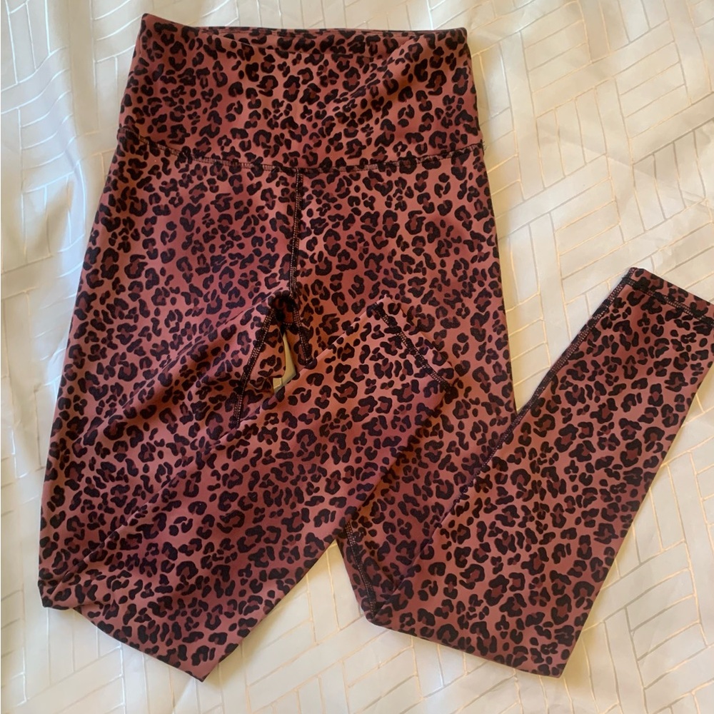 Leopard Print Leggings long stretchy gym yoga pants athleisure